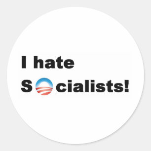Ik haat socialisten ronde sticker