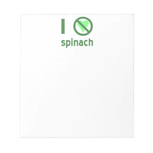 Ik haat spinazie. Geen liefde Notitieblok