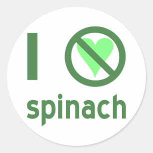 Ik haat spinazie. Geen liefde Ronde Sticker