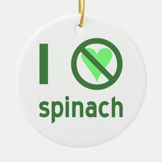Ik haat spinazie keramisch ornament (Voorkant)