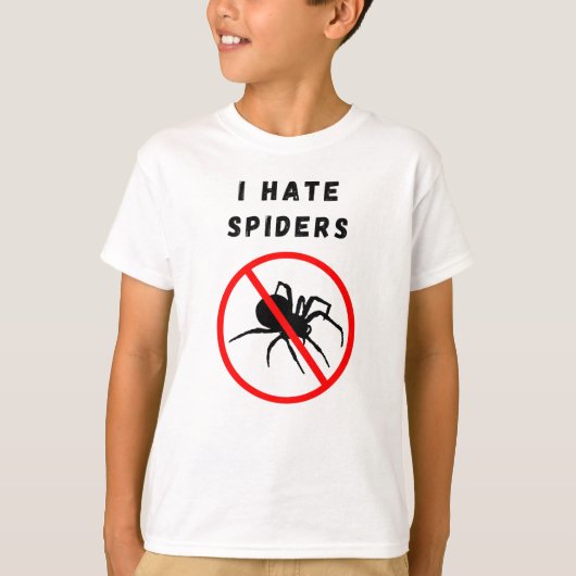 Ik haat spinnen t-shirt (Voorkant)