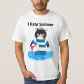 Ik haat Summer Grumpy Cat in Swimsuit strand T-shirt (Voorkant)