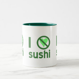 Ik haat sushi geen liefde  tweekleurige koffiemok