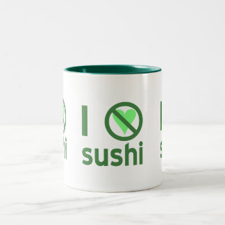 Ik haat sushi geen liefde  tweekleurige koffiemok