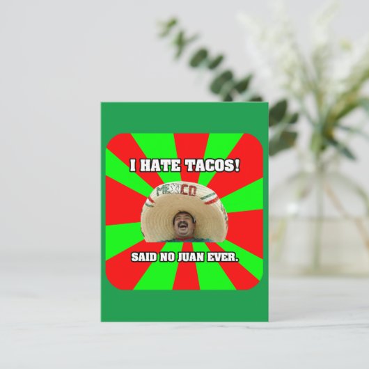 Ik haat Tacos Briefkaart (Staand voorkant)