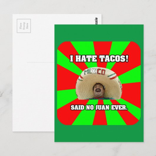 Ik haat Tacos Briefkaart (Voorkant / Achterkant)