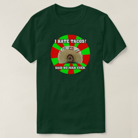 Ik haat Tacos T-shirt (Design voorkant)