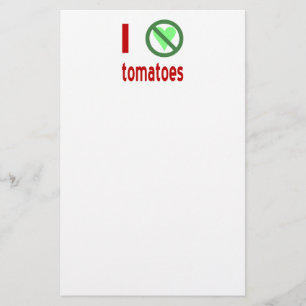 Ik haat tomaten, geen liefde briefpapier