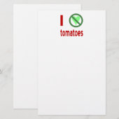 Ik haat tomaten, geen liefde briefpapier (Voorkant / Achterkant)