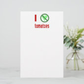 Ik haat tomaten, geen liefde briefpapier (Staand voorkant)