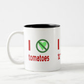 Ik haat tomaten tweekleurige koffiemok (Links)