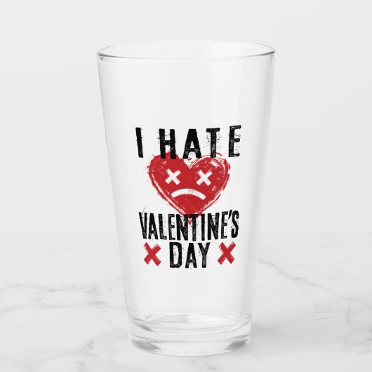 Ik haat Valentijnsdag Glas (Voorkant)