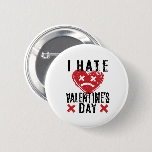 Ik haat Valentijnsdag Ronde Button 5,7 Cm (Voorkant /achterkant)