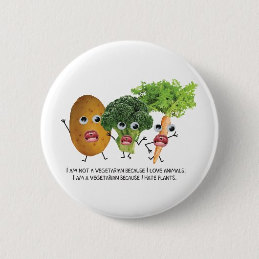 Ik haat veggies :) ronde button 5,7 cm (Voorkant)