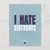 Ik haat verjaardagen briefkaart (Voorkant)