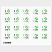 Ik haat vis ronde sticker (Vel)