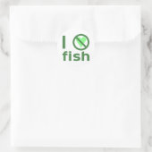 Ik haat vis ronde sticker (Tas)