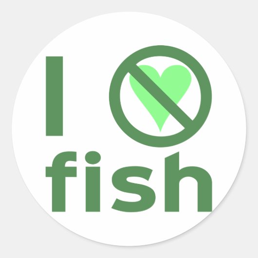 Ik haat vis ronde sticker (Voorkant)
