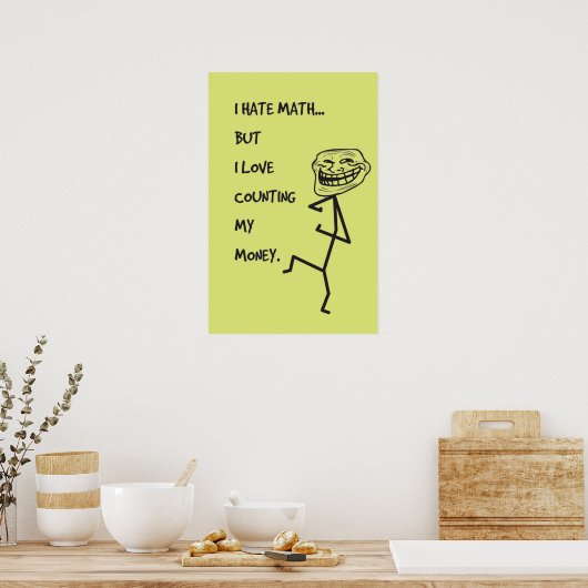 Ik haat wiskunde... Wiskunde Poster (Keuken)