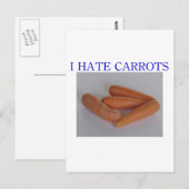Ik haat wortelen briefkaart (Voorkant / Achterkant)