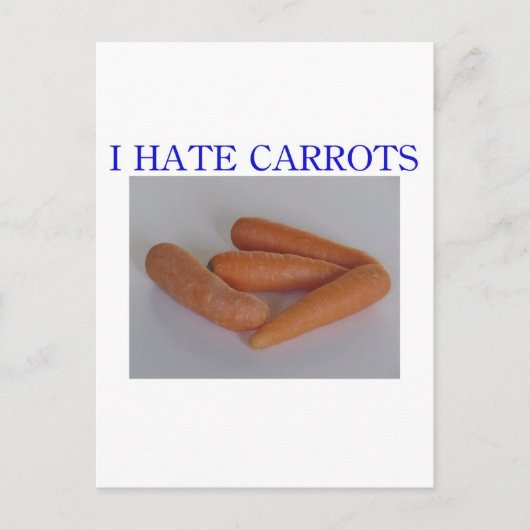 Ik haat wortelen briefkaart (Voorkant)