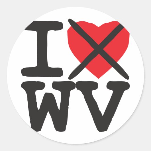 Ik haat WV - West Virginia Ronde Sticker (Voorkant)