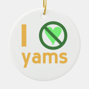 Ik haat yams geen liefde keramisch ornament