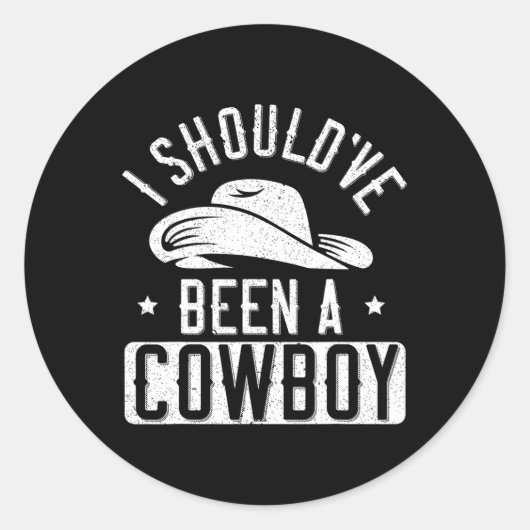 Ik had een cowboy Western Rodeo Horseback R moeten Ronde Sticker (Voorkant)