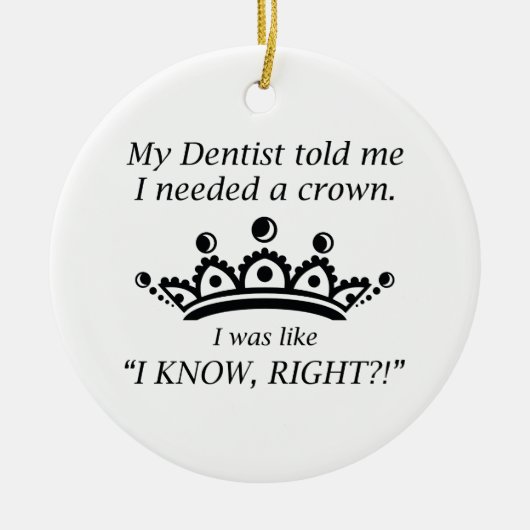 Ik had een kroon nodig keramisch ornament (Voorkant)
