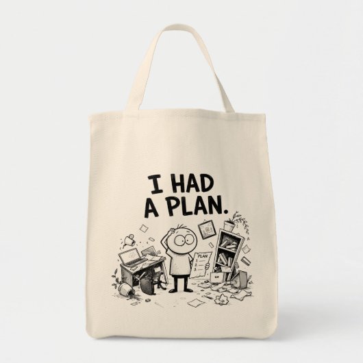Ik Had een Plan Grappige Boodschappentas Tote Bag (Voorkant)