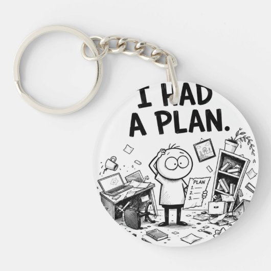 Ik Had een Plan Grappige Sleutelhanger (Voorkant)