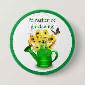 Ik Had Liever Tuiniert / Bloem Ronde Button 7,6 Cm (Voorkant)