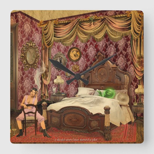  Ik had nooit een piloot moeten trouwen Vierkante Klok (Voorkant)