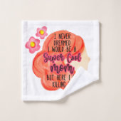 Ik had nooit gedacht dat ik een supercoole moeder  bad handdoek (Wasdoekje)