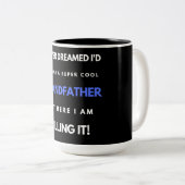 Ik had nooit gedacht dat ik een superwollige groot tweekleurige koffiemok (Voorkant rechts)