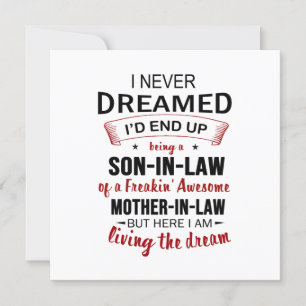 Ik had nooit gedacht dat ik ooit schoonzoon zou wo kaart