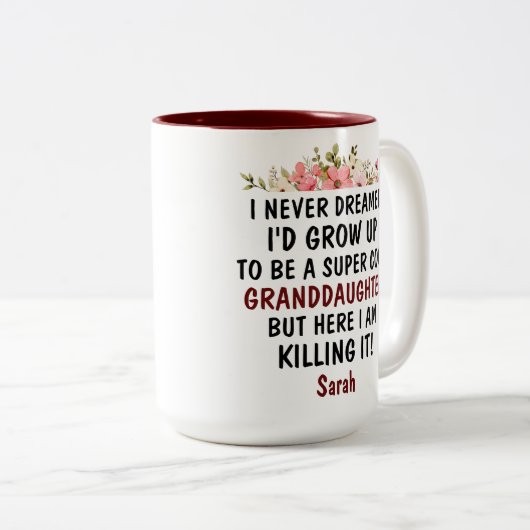 Ik had nooit gedacht dat ik zou opgroeien tot een  tweekleurige koffiemok (Voorkant rechts)