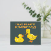 Ik had plastische chirurgie gedaan briefkaart (Staand voorkant)