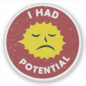 Ik Had Potentie stickers, Grappige Natuurkunde Sticker (Voorkant)