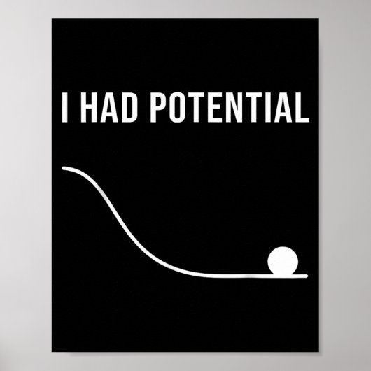 Ik Had Potentieel Grappige Sarcastische Minimaal Q Poster (Voorkant)