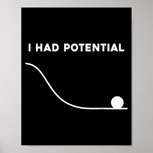 Ik Had Potentieel Grappige Sarcastische Minimaal Q Poster (Voorkant)