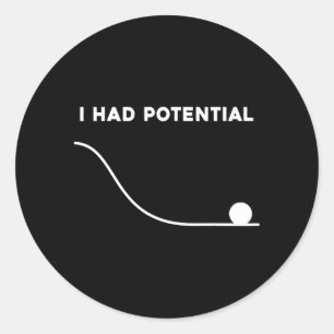 Ik had potentieel grappige sarcastische minimale c ronde sticker