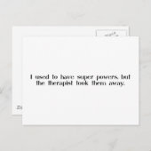 Ik had superkrachten... therapeut nam ze mee briefkaart (Voorkant / Achterkant)