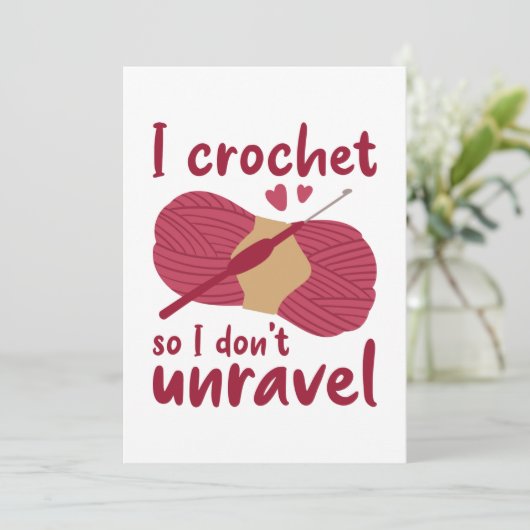 Ik hak door zodat ik niet ontravel bedankkaart (Staand voorkant)