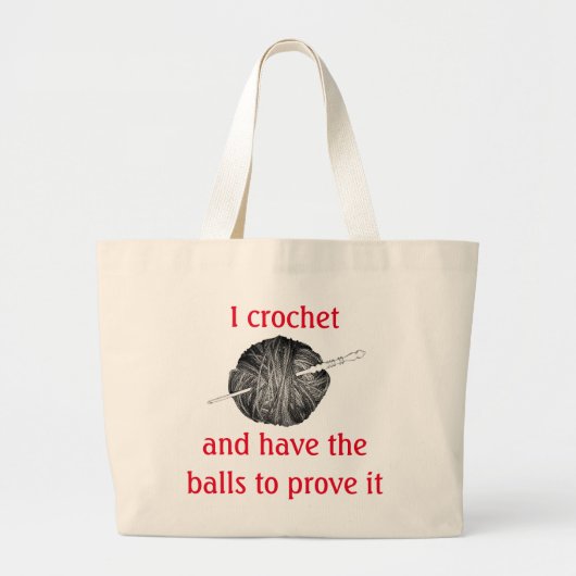 Ik hak en heb de ballen om het te bewijzen. grote tote bag (Voorkant)