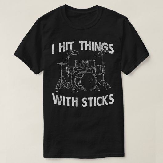 Ik hak met een kruk Drum Drummer Funny T-shirt (Design voorkant)