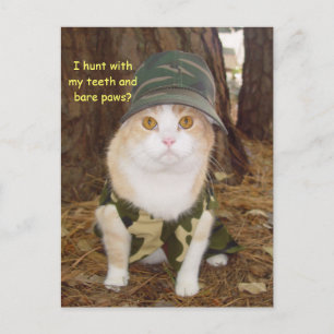 Ik hak met mijn tanden en balpoten briefkaart