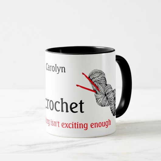 Ik hak omdat breien niet opwindend genoeg is mok (Voorkant rechts)