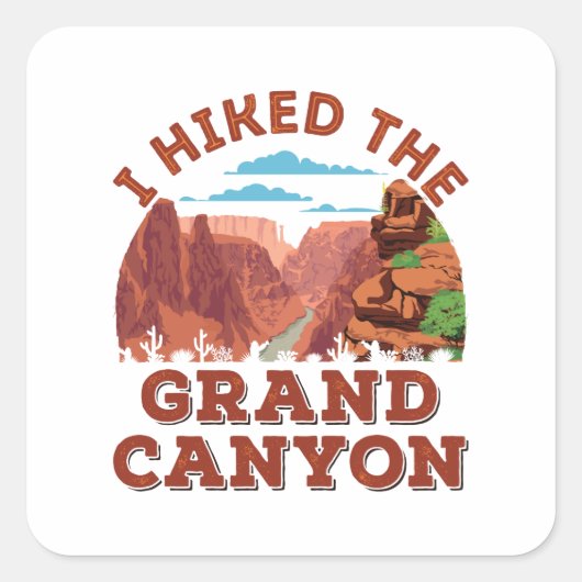 Ik hakte de Grand Canyon Vierkante Sticker (Voorkant)