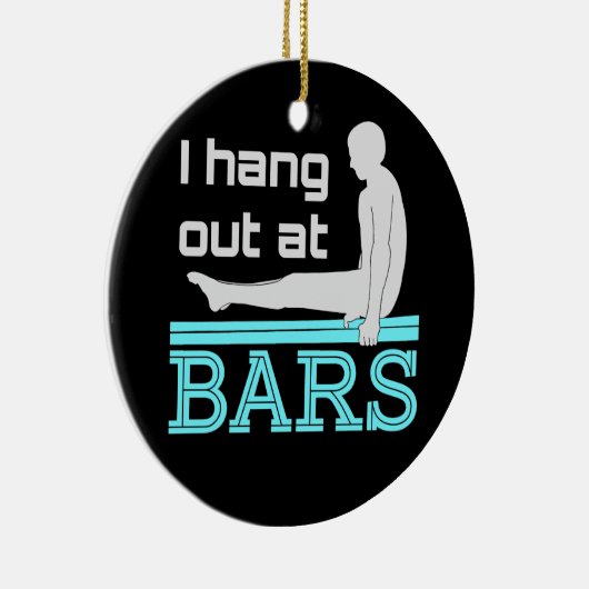 Ik hang uit bij bars Mannen gymnastiek jongen gymn Keramisch Ornament (Rechts)